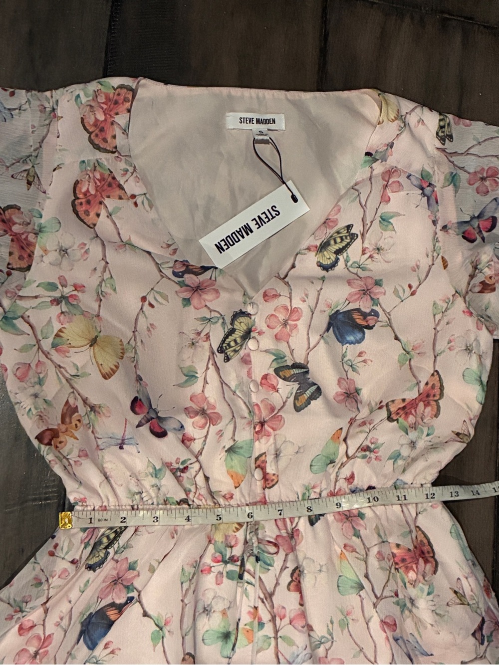 Steve Madden Kirsty Chasing Butterflies  Dress in Sweet Pink - Size Small - Picture 12 of 16